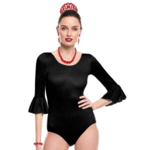 BODY VOLANTE NEGRO FLAMENCA