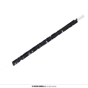 BOQUILLA CHARLESTON LENTEJUELAS NEGRA 30 CM